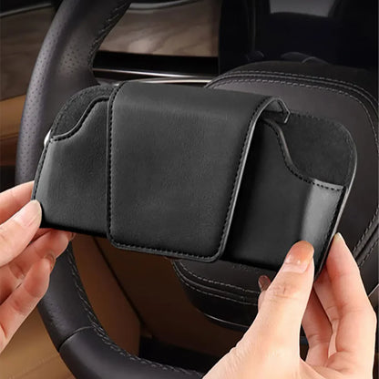 Car Glasses Case Auto Sun Visor Premium Suede Glasses Holder Wear-Resistant Sunglasses Protective Box Universal Cars Accessories Beauty World Shop
