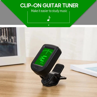 T-02 Guitar Tuner Clip-on Chromatic Digital Tuner LCD Display Mini Tuner String Instrument Accessories for Guitar Ukulele Violin Beauty World Shop