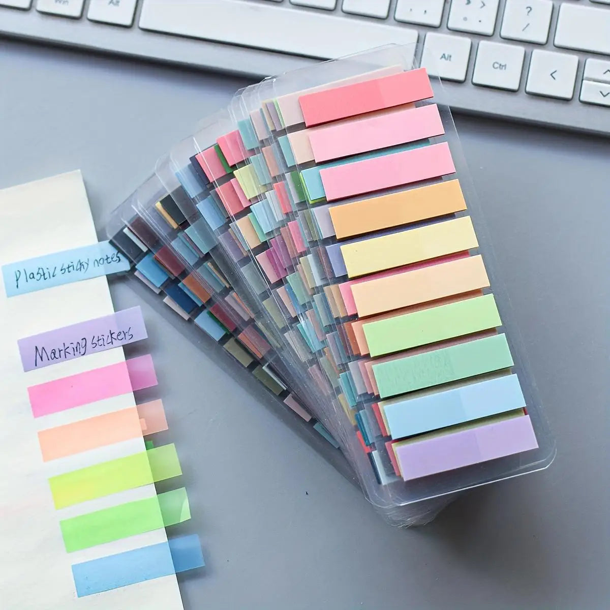 PET Morandi Color Translucent Convenience Sticker Marking Index Sticker, Oblong Shape,with Index Tabs for Organization and Notes Beauty World Shop