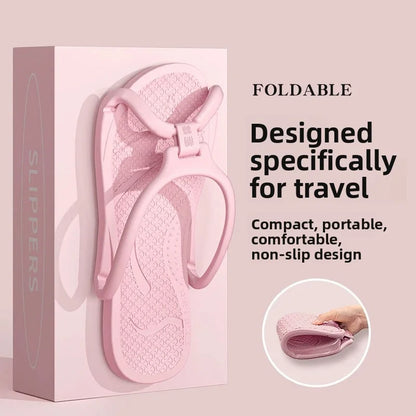 Foldable Travel Slippers Unisex EVA Flip Flops Hotel Non Slip Bathroom Indoor Outdoor Portable Lightweight Comfortable Beauty World Shop