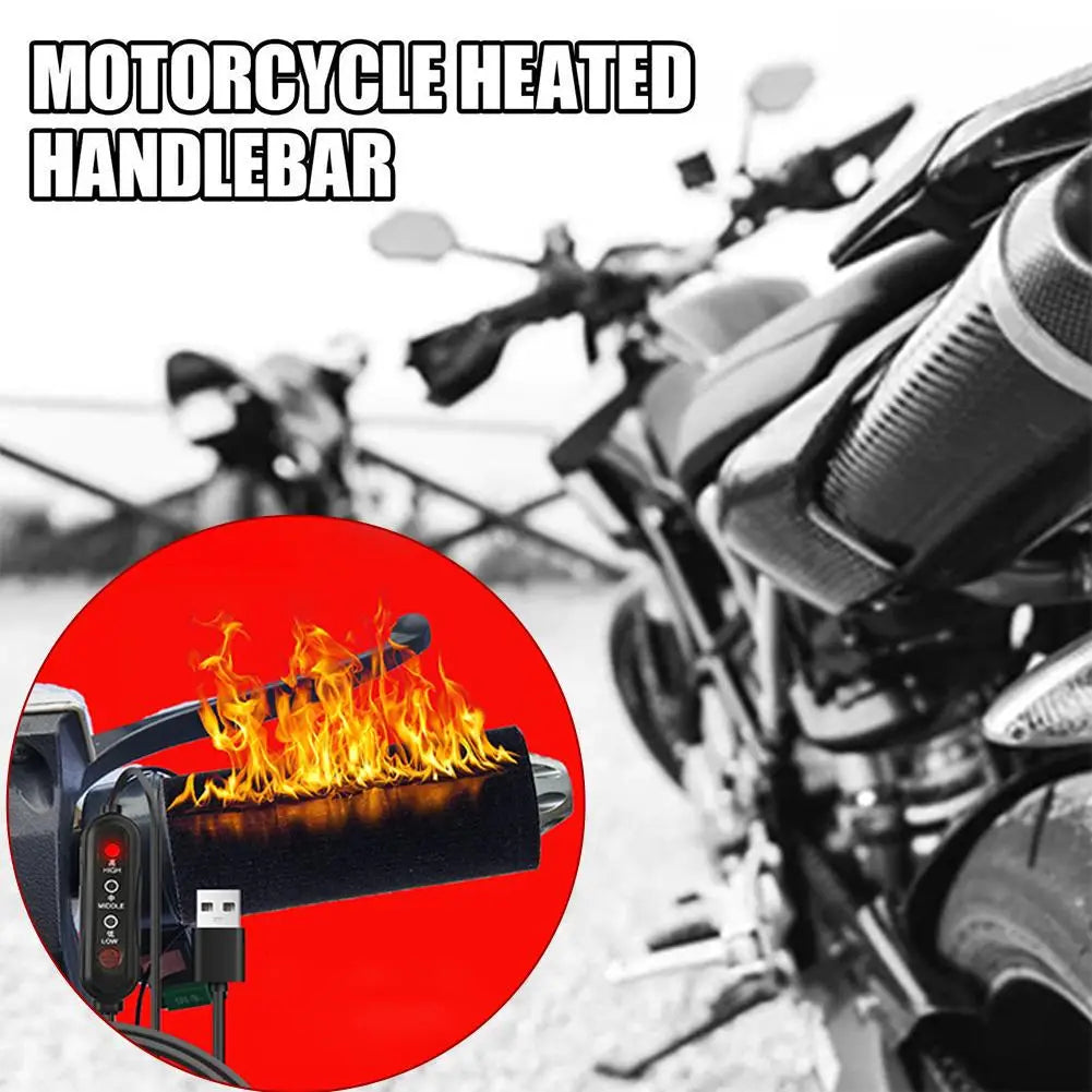 Motorcycle Heated Grips Handlebars USB Adjustable Insulated Handlebars Electric Scooter Bicycle Winter Warming Accessories Beauty Trend Shop