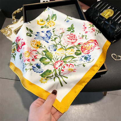 70cm Silk Feeling Square Scarf Women Satin Bandana Print Scarves Head Band Fashion Lady Hair Shawl Wrap Female Neckerchief Hijab Beauty World Shop
