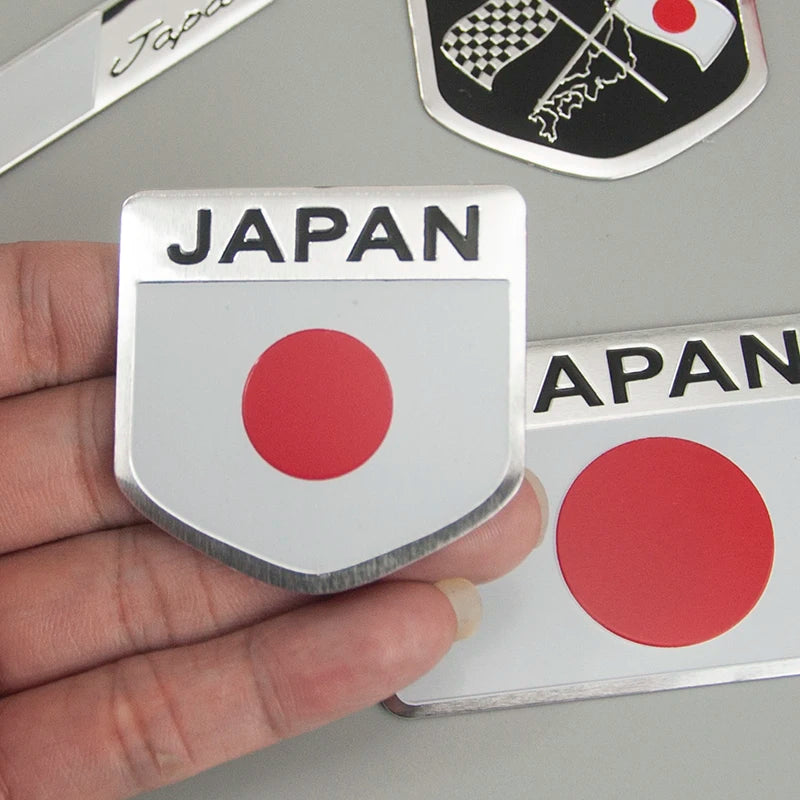 1pcs Metal Car Stickers Multi-style Japan National Flag Motorbike Universally self-adhesive Decoration Styling Emblem Beauty World Shop