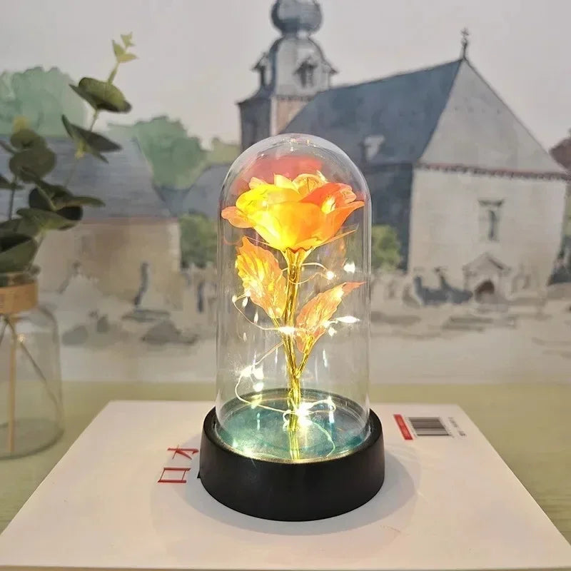 Rose Light Beautiful Realistic Looking Night Light Rose Eternal Flower Party Supplies LED Simulation Rose Flower Valentine's Day Beauty World Shop