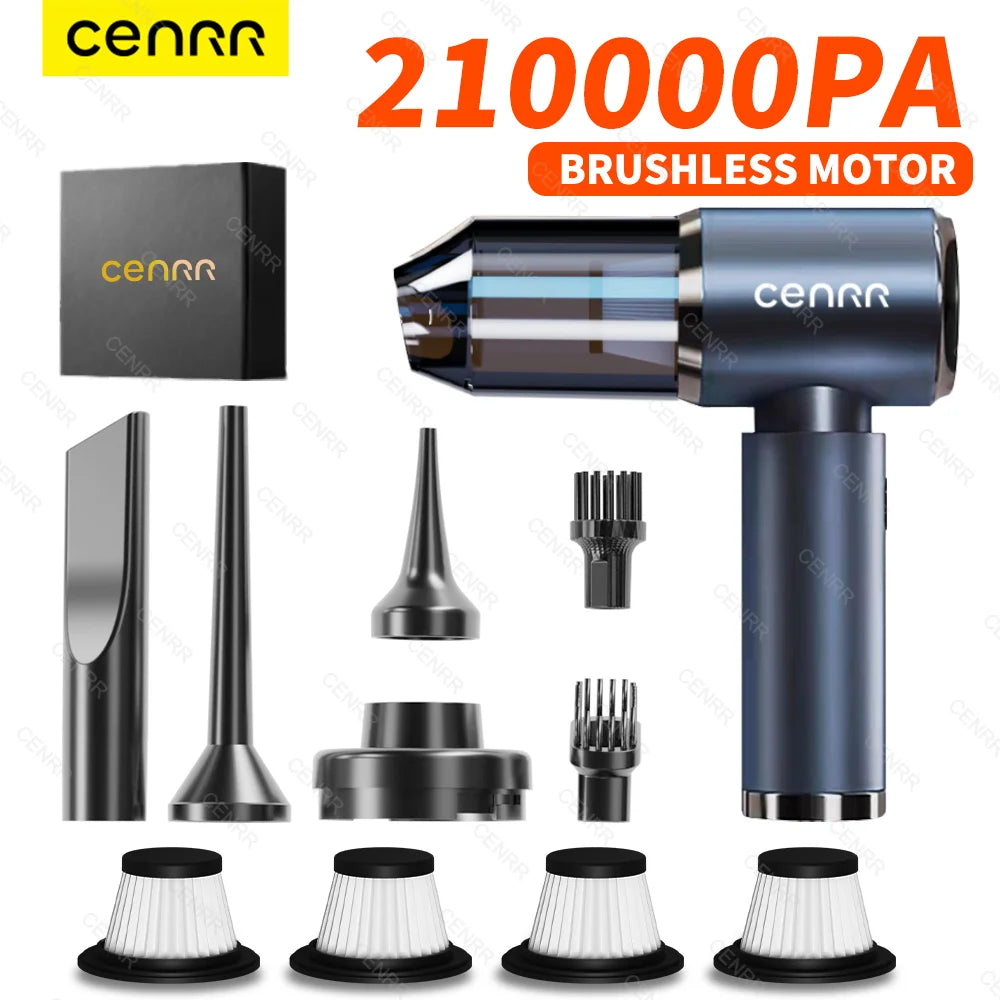 CENRR Car Vacuum Cleaner High Suction 210000PA Wireless Vacuum Cleaner Cordless Vacuum Cleaner High Pressure Cleaning Machine Beauty World Shop