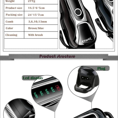 Kemei Rechargeable Professional Dog Hair Trimmer for Cat Cutter Grooming Machine Hair Remover Animal Hair Clipper for Pet Beauty Trend Shop