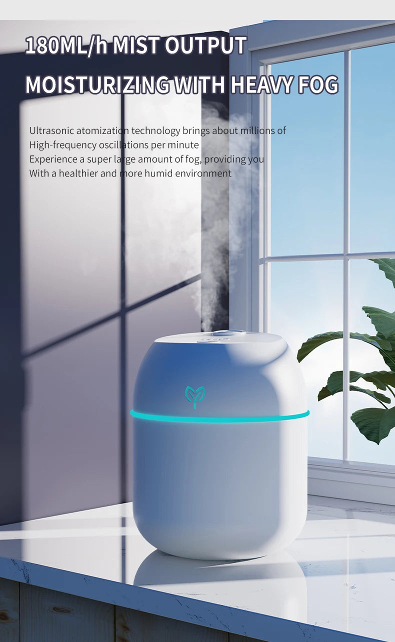 220ML big fog amount usb air humidifier Small desktop humidifier home intelligent car aromatreatment machine Beauty World Shop