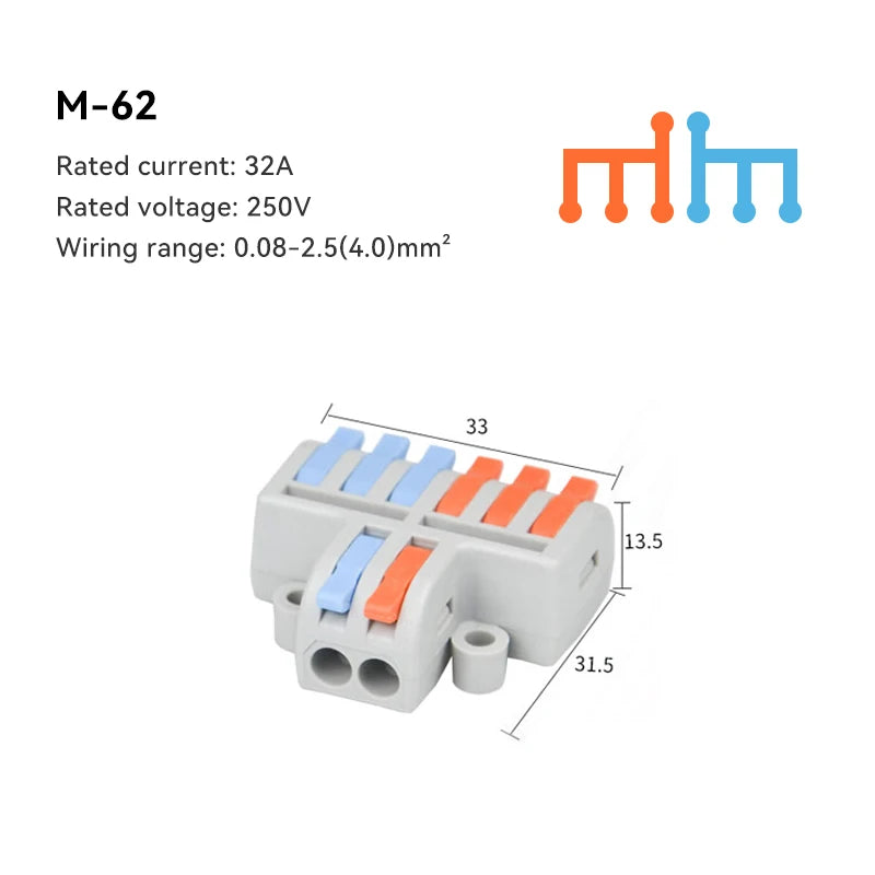 10/30/50 PCS Mini Fast Wiring Cable Connectors Universal Compact Splitter Electrical Conductors Push-in Home Terminal Block Beauty World Shop
