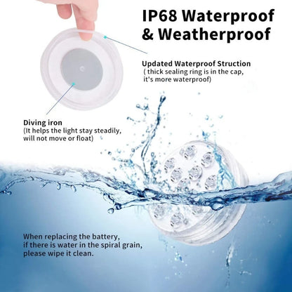 USB Pool Lights Rechargeable Submersible LED Lights with Remote RF IP68 Underwater Waterproof Pond Light for Inground Pool Decor Beauty World Shop
