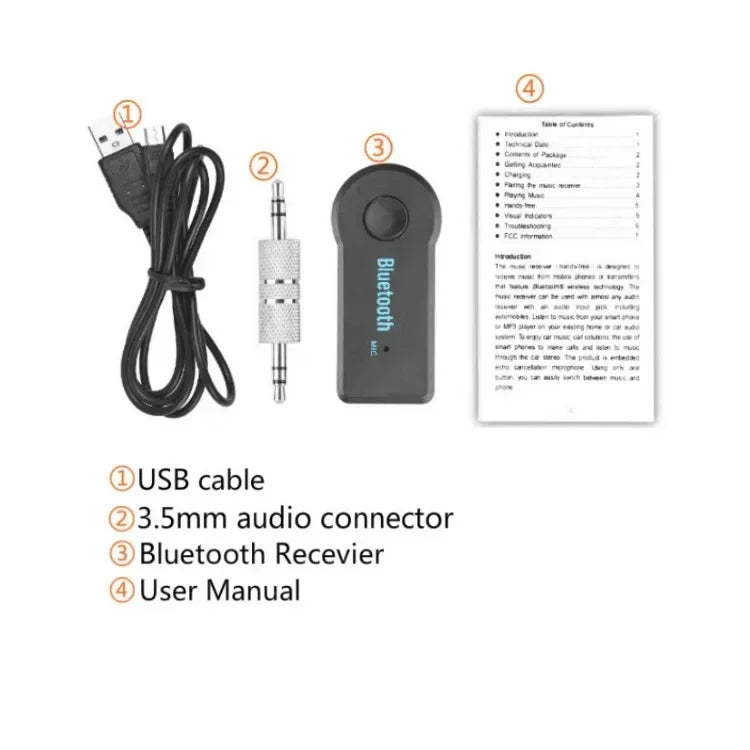 Wireless Bluetooth AUX Car Bluetooth 5.0 Receiver,3.5mm Socket Adapter,Audio Converter Mobile Phone Hands-Free Stereo Beauty Fashion