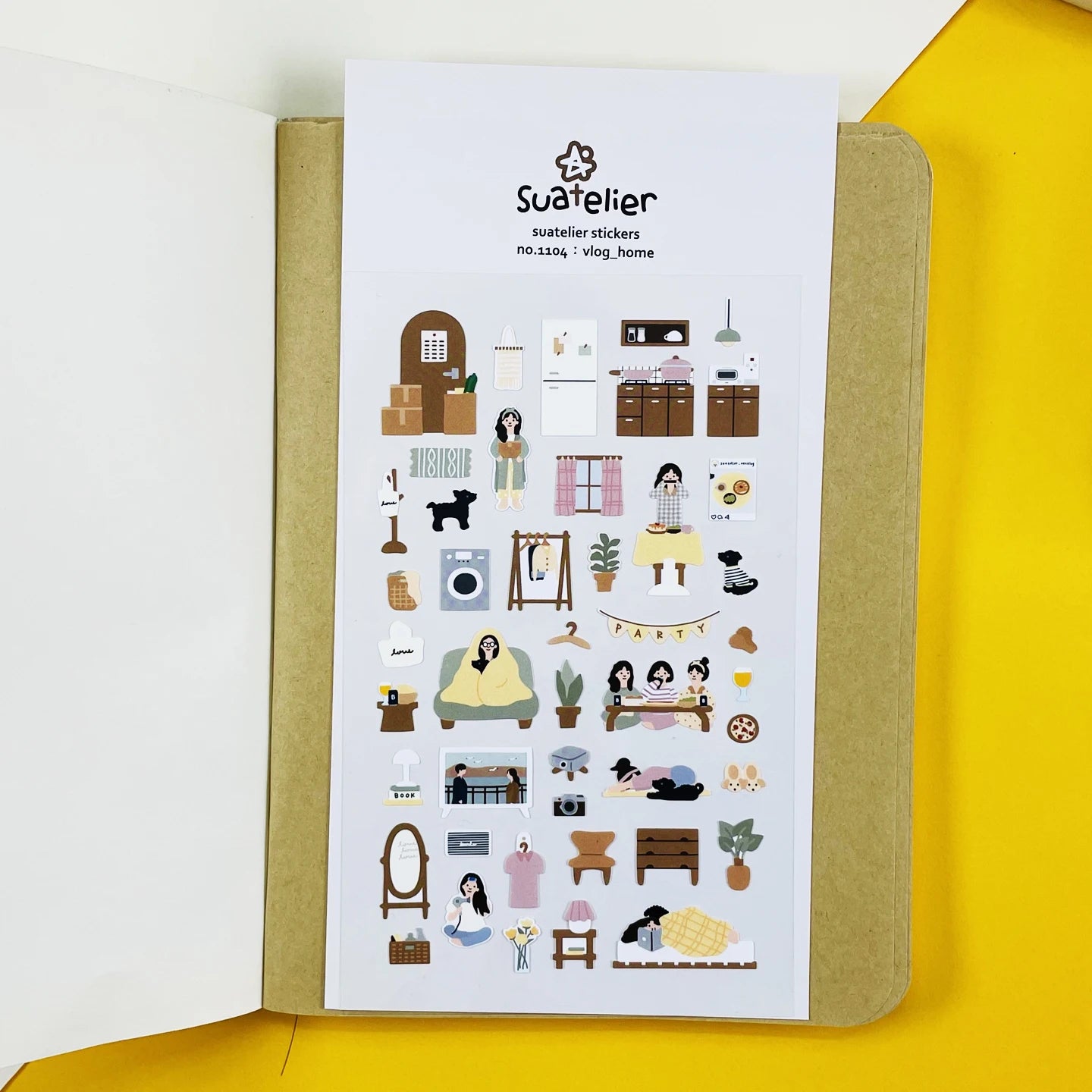 Korean Import Suatelier Travel Home Life Study Friend Stickers Scrapbooking Diy Journaling Diary Stationery Sticker School Gift Beauty World Shop