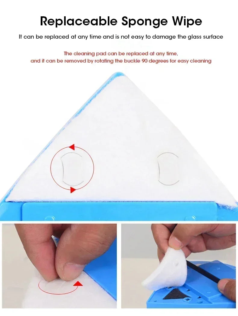Dual Sided Magnetic Glass Cleaner High Rise Window Wiper With Automatic Drainage System For Home Office Multi Surface Cleaning Beauty World Shop