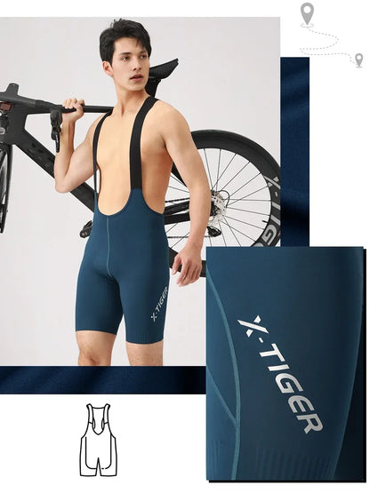 X-TIGER Cycling Bib Pants 120 High Density Cushion Men's Cycling Shorts Road Bike MTB Cycling Pants Sports Fitness Casual Pants Beauty World Shop