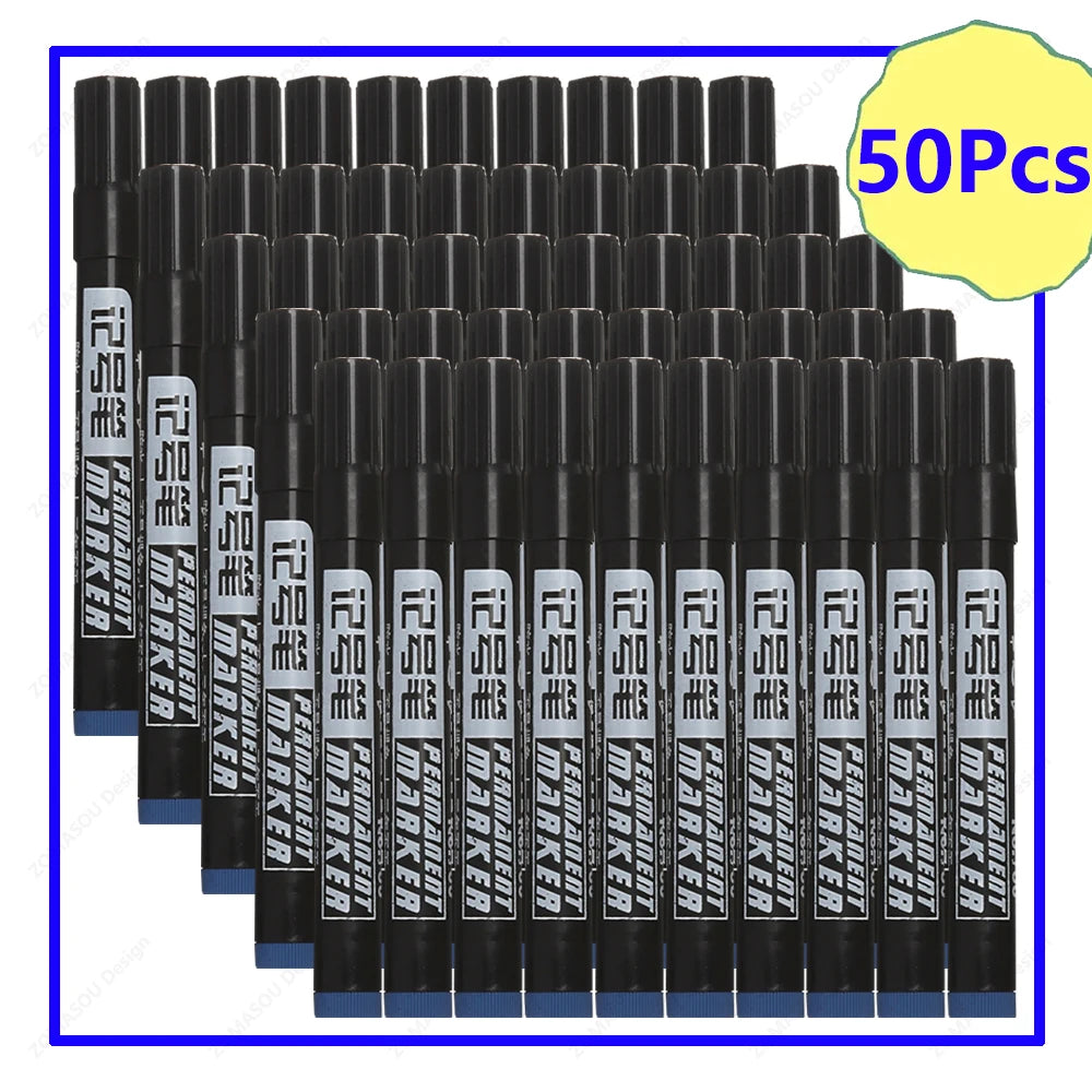 1-100Pcs Waterproof Oil-based Marker Pen Quick Dry Black Blue Red Ink Permanent for Metal Glass Stationery Art School Supply Beauty World Shop