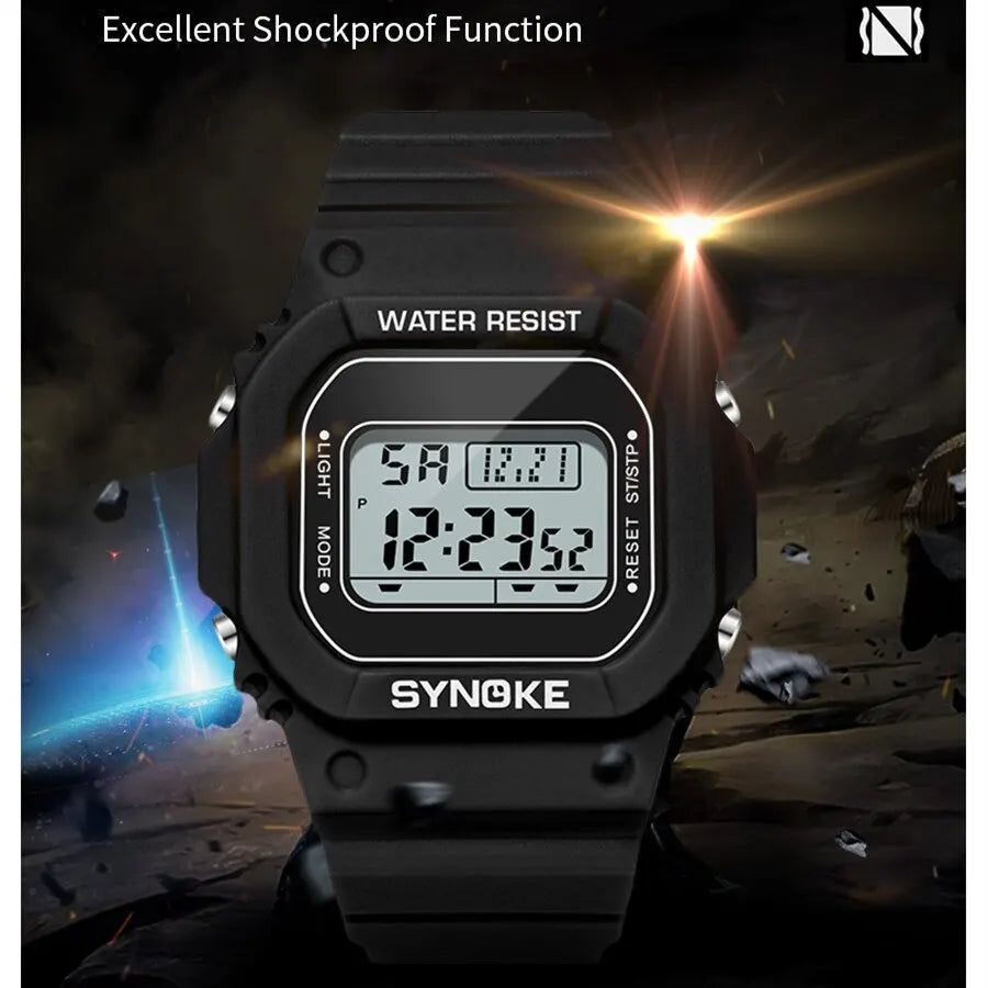 SYNOKE Outdoor Military Digital Watch For Men Fashion Retro Men Watch Sports Waterproof Men Watch Multifunctional Luminous Beauty World Shop