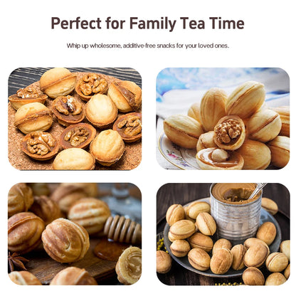 Electric Walnut Cake Waffle Maker With Nuts 12 Holes Cooking Kitchen Biscuits Making for Baking Business Nuts Waffle Beauty World Shop