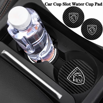 2Pcs Car coaster water anti slip pad silicone waterproof interior accessories For New Peugeot 206 208 207 3008 308 2008 107 508 Beauty World Shop
