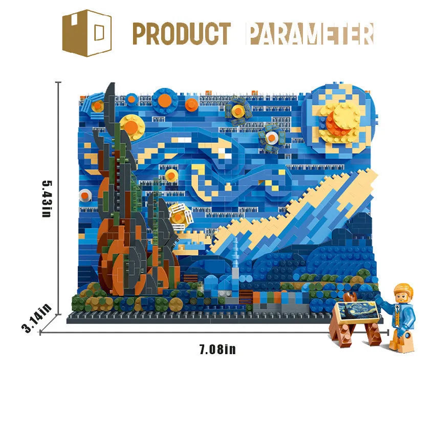 Pantasy Kanagawa Surfing Puzzle Ukiyo-E Building Block Decoration Creative Assembling Toy World Famous Painting Gift Beauty Fashion