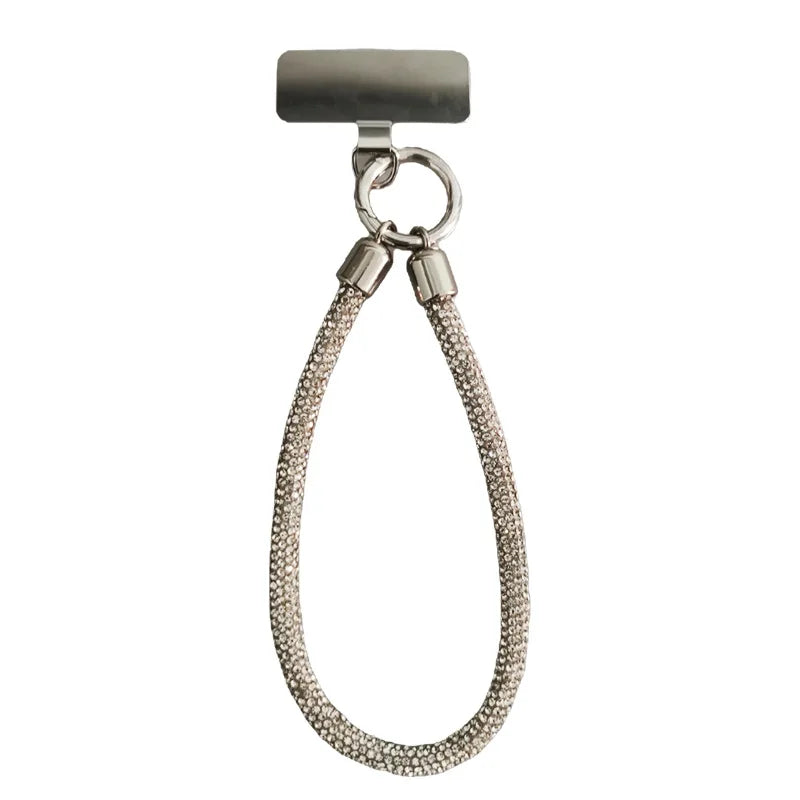 Luxury Full Diamond Phone Lanyard with Metal Clip Universal Short Chain Handheld Wrist Flash Accessory for Mobile Phones Beauty Trend Shop