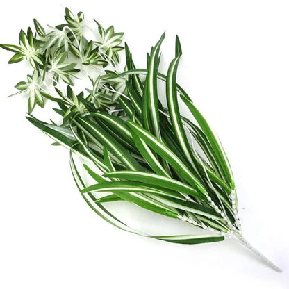 Artificial Plants Wall Hanging Chlorophytum Potted Green Plants PVC Fake Plants Simulation Flower Living Room Decor 65cm Beauty World Shop