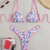 2026 new style boxer shorts mesh three-piece women's swimsuit neck lace-up bikini set Beauty World Shop
