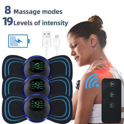 EMS Electric Neck Massager Muscle Massage Stimulator Low Frequency Instrument Back Cervical Calf Patches Joints Relief Body Beauty World Shop
