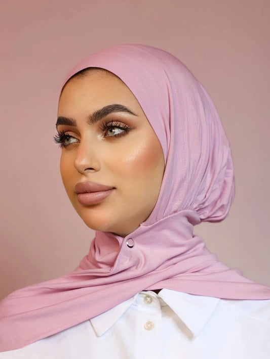Instant Hijab with Button Ready to Wear Muslim Women Scarf Full Cover Head Wraps Islam Turban Caps Turbante Mujer Beauty World Shop