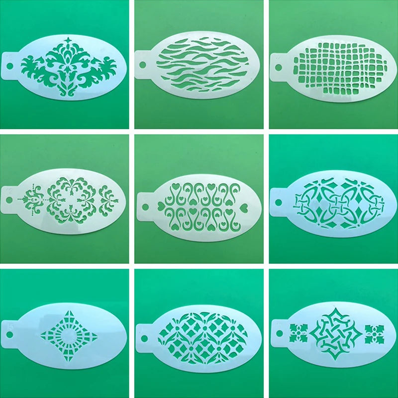 42Pcs/set Face Painting Stencils Templates Professional Body Art Angel Rainbow Dots Scale Leopard Plastic Makeup Tools Beauty World Shop
