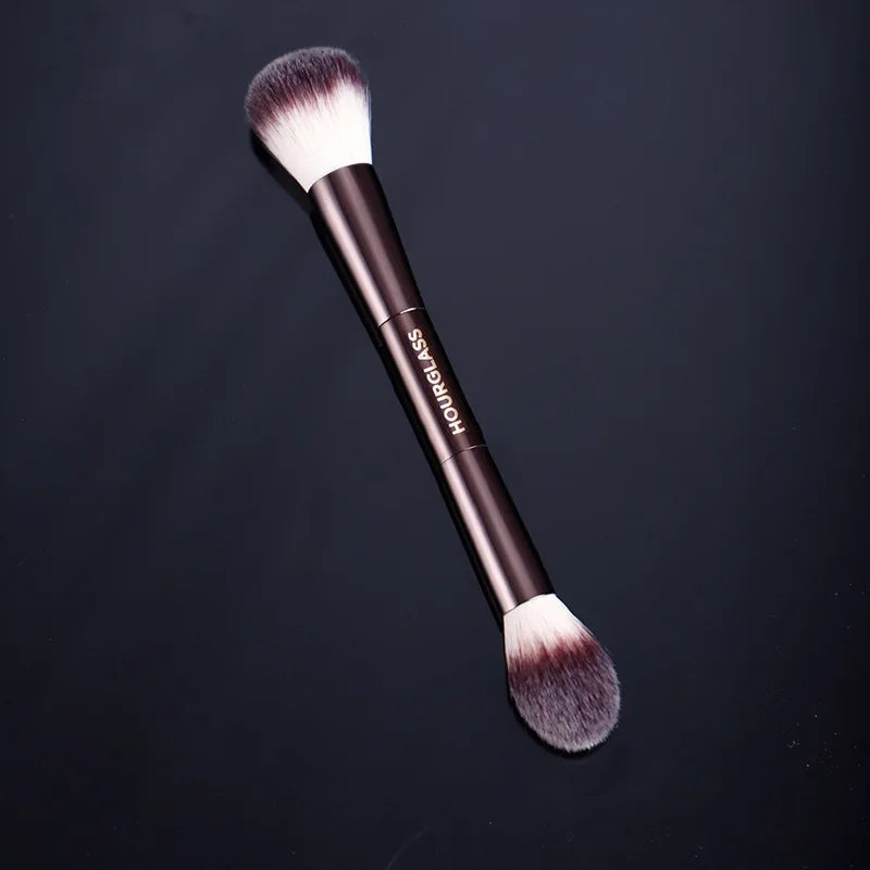 Makeup brush, powder brush, blush brush, loose powder brush, exquisite professional metal handle, double-head design, with box Beauty World Shop