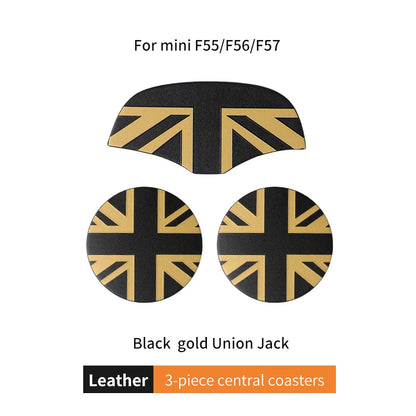 Union Jack Coffee Cushion Storage Groove Protect Coaster Car Cup Anti Slip Pad Mat For MINI Cooper F55 F56 F54 F60 Accessories Beauty World Shop