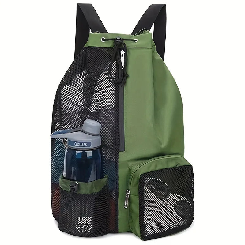Swimming Bag Mesh Drawstring Backpack Convenient To Carry Beach Diving Backpack Wet Backpack Gym Sports Backpack Beauty World Shop