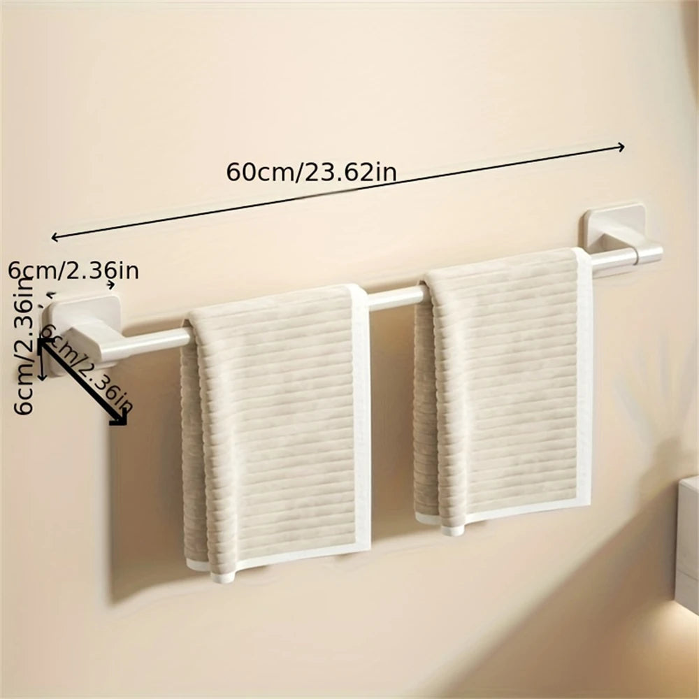 1 Piece Of Bathroom Facilities White Non-Perforated Wall-Mounted Bathroom Towel Bar Size 40-60cm Storage Rack Towel Rack Beauty World Shop
