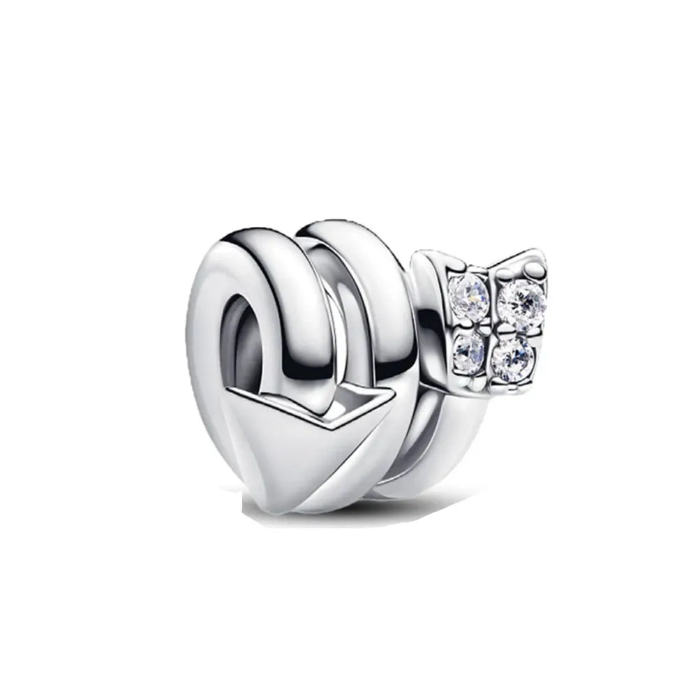 2025 New S925 Silver Spring Ball Bear Cross Pendant Suitable for Original Bracelets DIY Accessories Women's Charm Jewelry Gifts Beauty World Shop