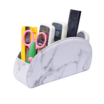 PU Leather Remote Control Holder5Compartments,Multi-Device Organizer for TV/DVD/Blu-Ray,Desk & DrawerStorageBoxHome&OfficeDecor Beauty World Shop