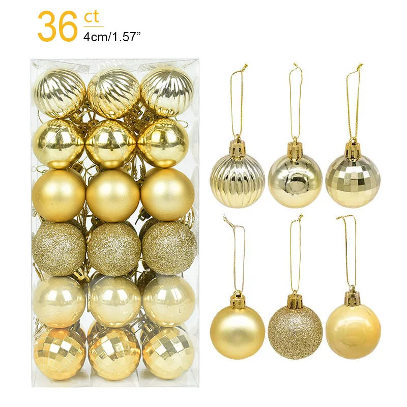 1box Christmas Balls Christmas Tree Ornaments Ball Xmas Hanging Tree Pendants Home Party Decor 2026 New Year Gift Noel Navidad Beauty World Shop
