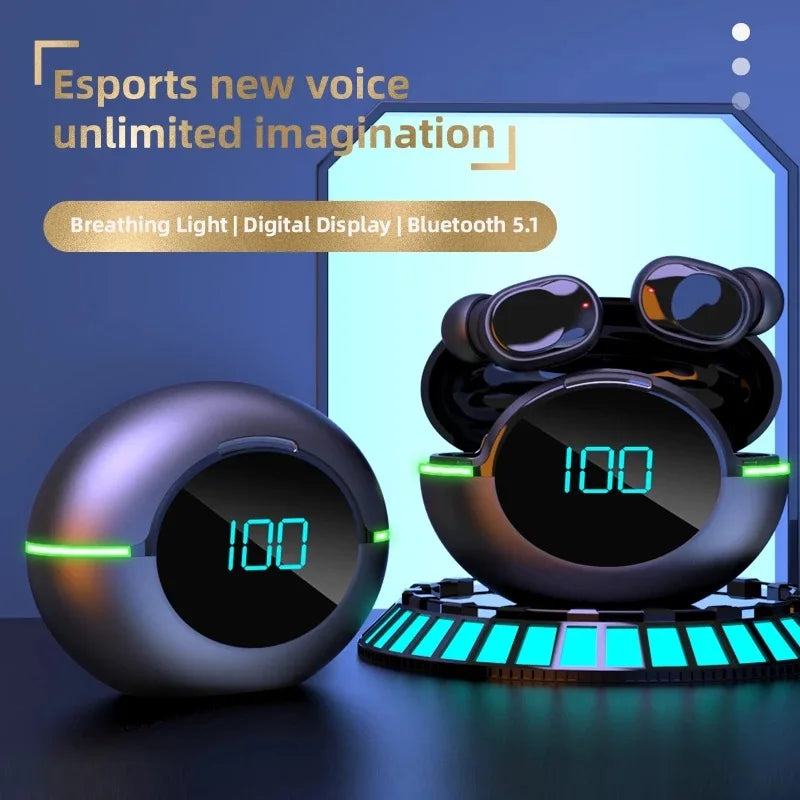 #Y80 New Bluetooth Earphones Tws Wireless Sports Running Waterproof Noise Reduction Gaming Esports Mobile Digital Display Beauty World Shop