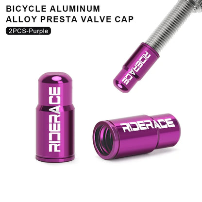 RIDERACE Bicycle Tire Valve Cap Aluminum Alloy CNC MTB Road Bike Tube Tyre Gas Nozzle Cover for FV Presta Valve Dustproof Beauty World Shop