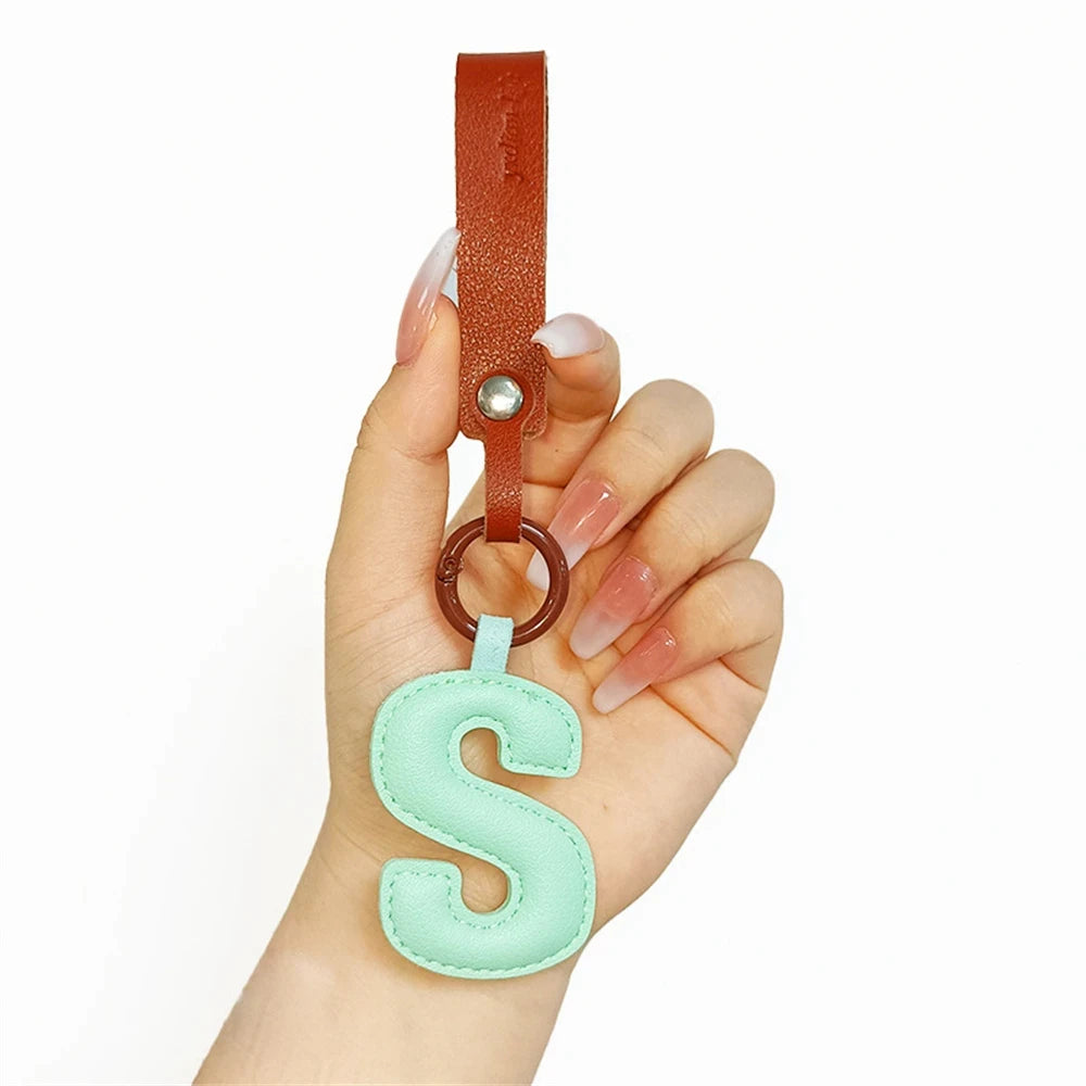 Creative PU Leather 26 Letter Keychains Fashion Alphabet Keyrings Handbag Ornaments Pendant Car Key Holder Accessories Gifts Beauty World Shop
