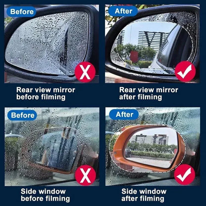 Car Rearview Mirror Protective Film Anti Fog Membrane Anti-Glare Waterproof Rainproof Car Sticker Clear Film Beauty World Shop