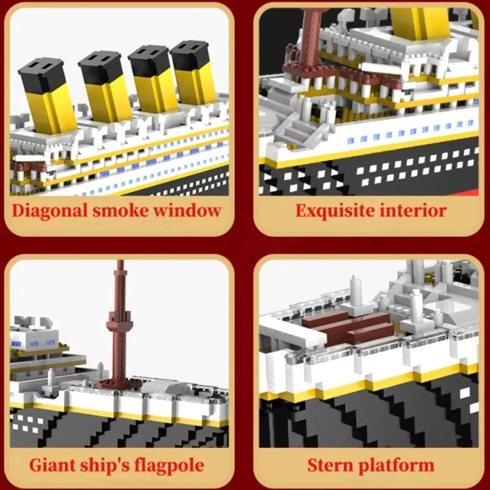 4000+Pcs Titanic Model Cruise Ship Building Blocks MOC Boat Bricks Collection DIY Construction Toys for Children Gift Beauty World Shop