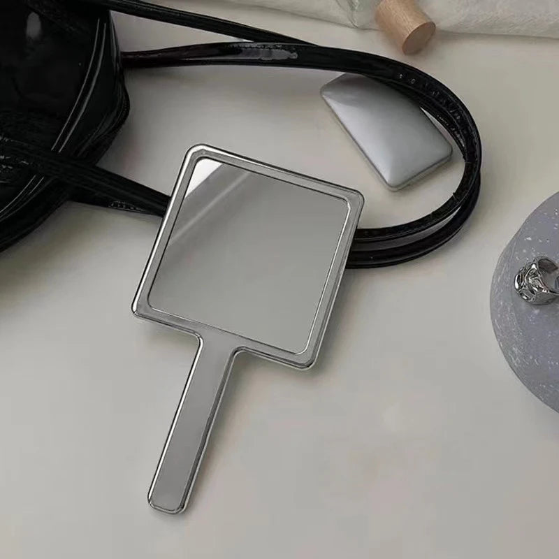 Electroplated Handle Makeup Mirrors Beauty Portable Round Hand Square Hand S/M/L Make Up Mirror Beauty World Shop