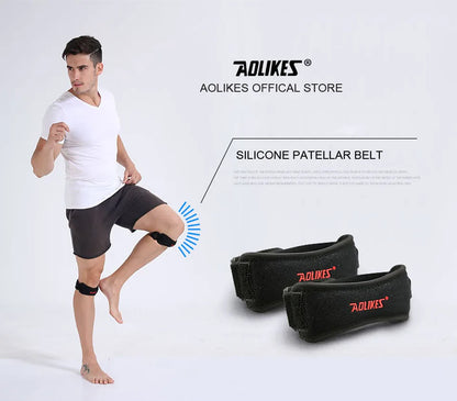 AOLIKES 1PCS Knee Braces for Knee Pain,Patella Knee Support Strap,Adjustable Patellar Tendon Stabilizer Band for Basketball Beauty World Shop