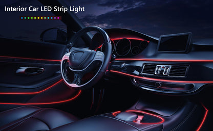 5M Car Interior Led Strip Light Neon EL Wiring Decorative Lamp For Auto DIY Flexible Ambient Light USB Party Atmosphere Diode Beauty World Shop