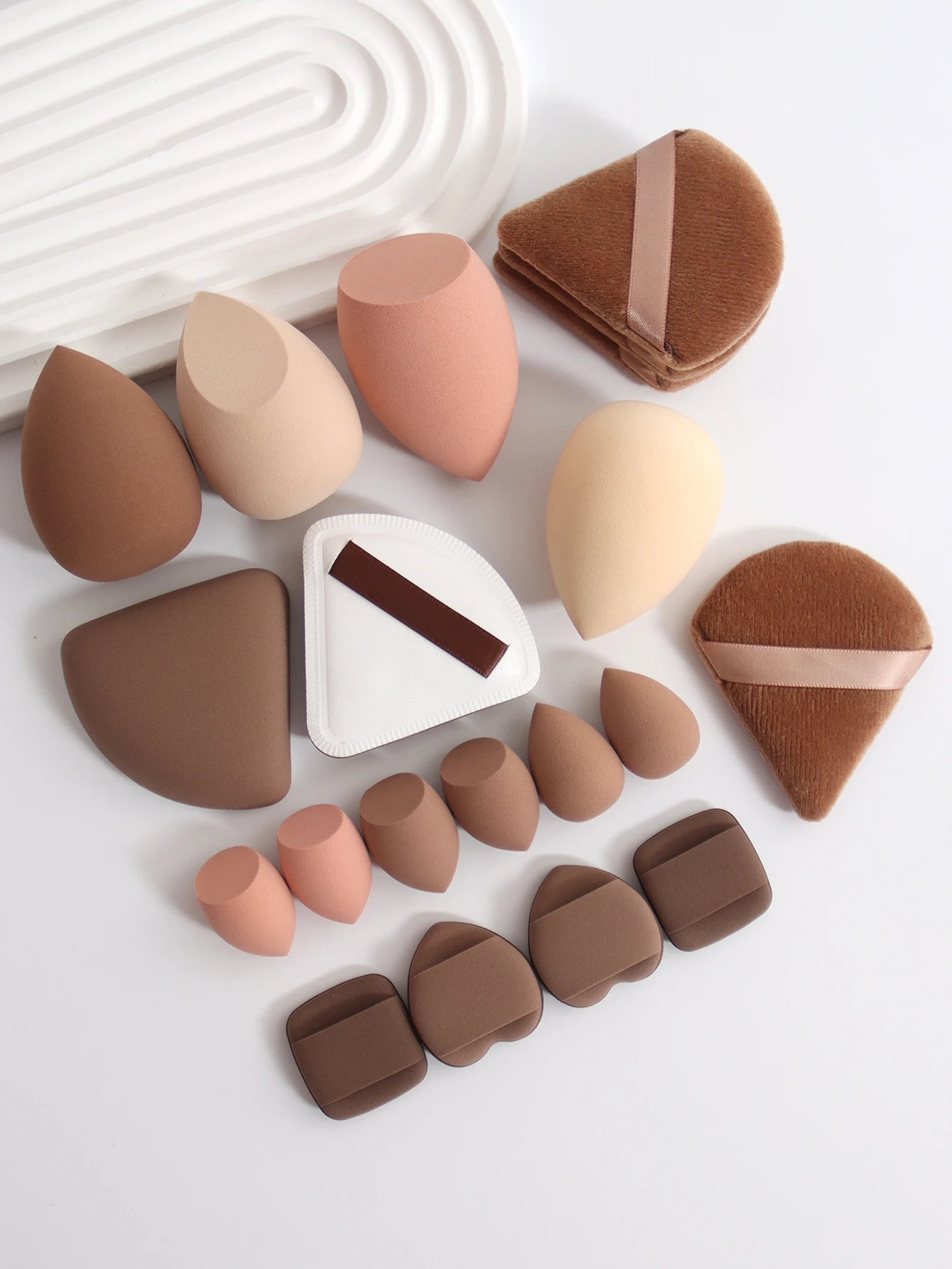20 Pcs Pink Makeup Sponge and Makeup Puff Set Suitable for Face Cream and Powder Concealer Powder Makeup Machine Beauty World Shop