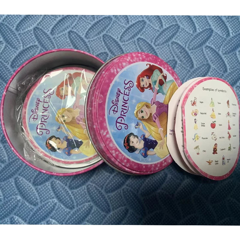 Disney Card Board Game 100th Anniversary Iron Box Card Frozen Princess 2 to 8 Player Family Holidays Camping Christmas Kids Gift Beauty World Shop