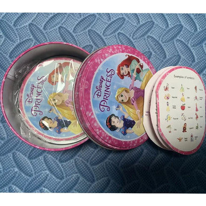 Disney Card Board Game 100th Anniversary Iron Box Card Frozen Princess 2 to 8 Player Family Holidays Camping Christmas Kids Gift Beauty World Shop