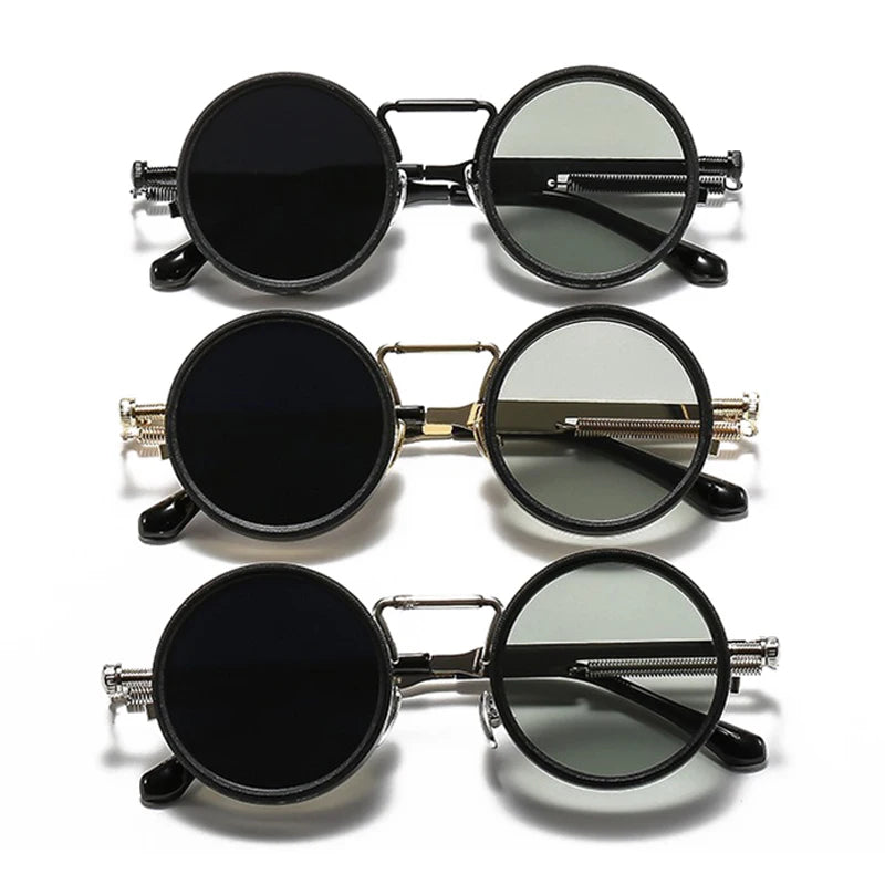 SHAUNA Retro Metal Round Punk ND9-level Adjustable Dimming Sunglasses Women Polarized UV400 Fashion Men Outdoor Sun Glasses Beauty World Shop