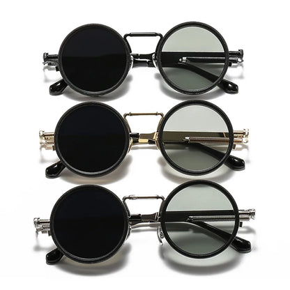 SHAUNA Retro Metal Round Punk ND9-level Adjustable Dimming Sunglasses Women Polarized UV400 Fashion Men Outdoor Sun Glasses Beauty World Shop