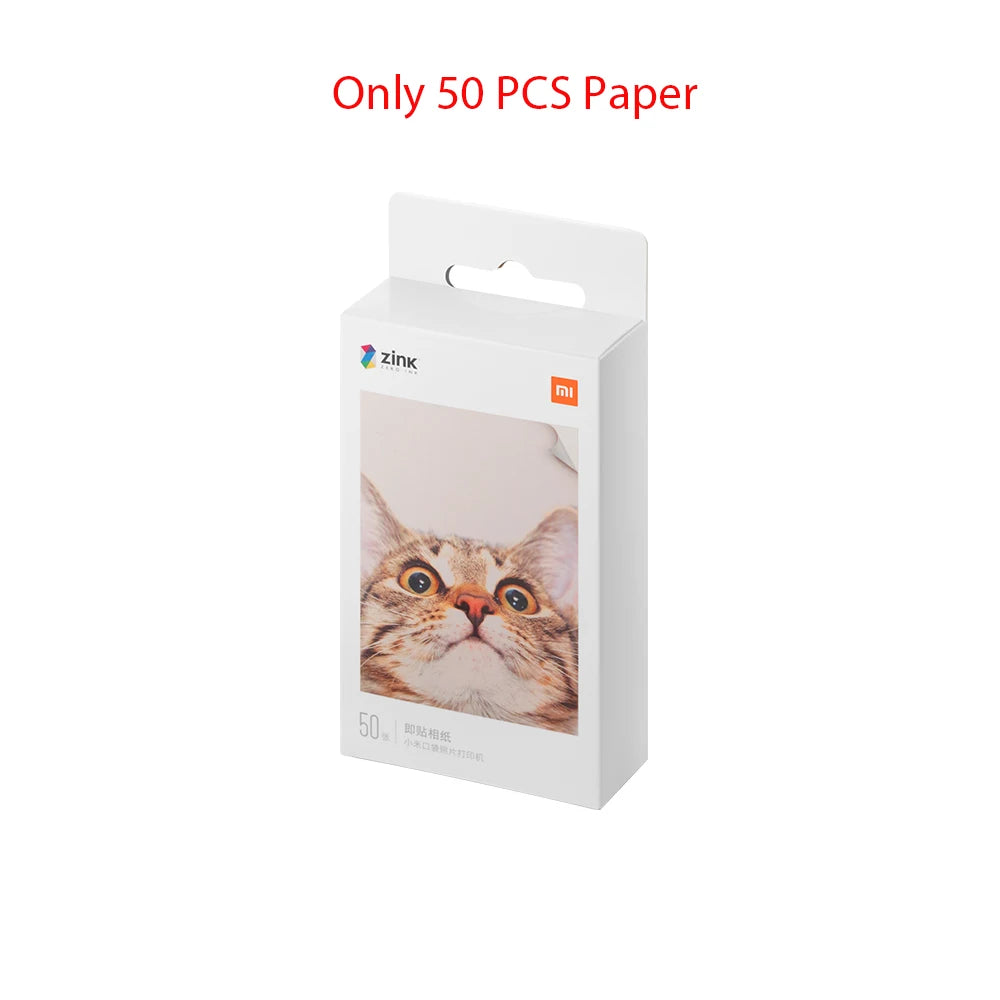 Original 100% Xiaomi ZINK Pocket Printer Paper Self-adhesive Photo Print 50pcs Sheets Xiaomi 3-inch Mini Pocket Photo Printer CN Beauty World Shop