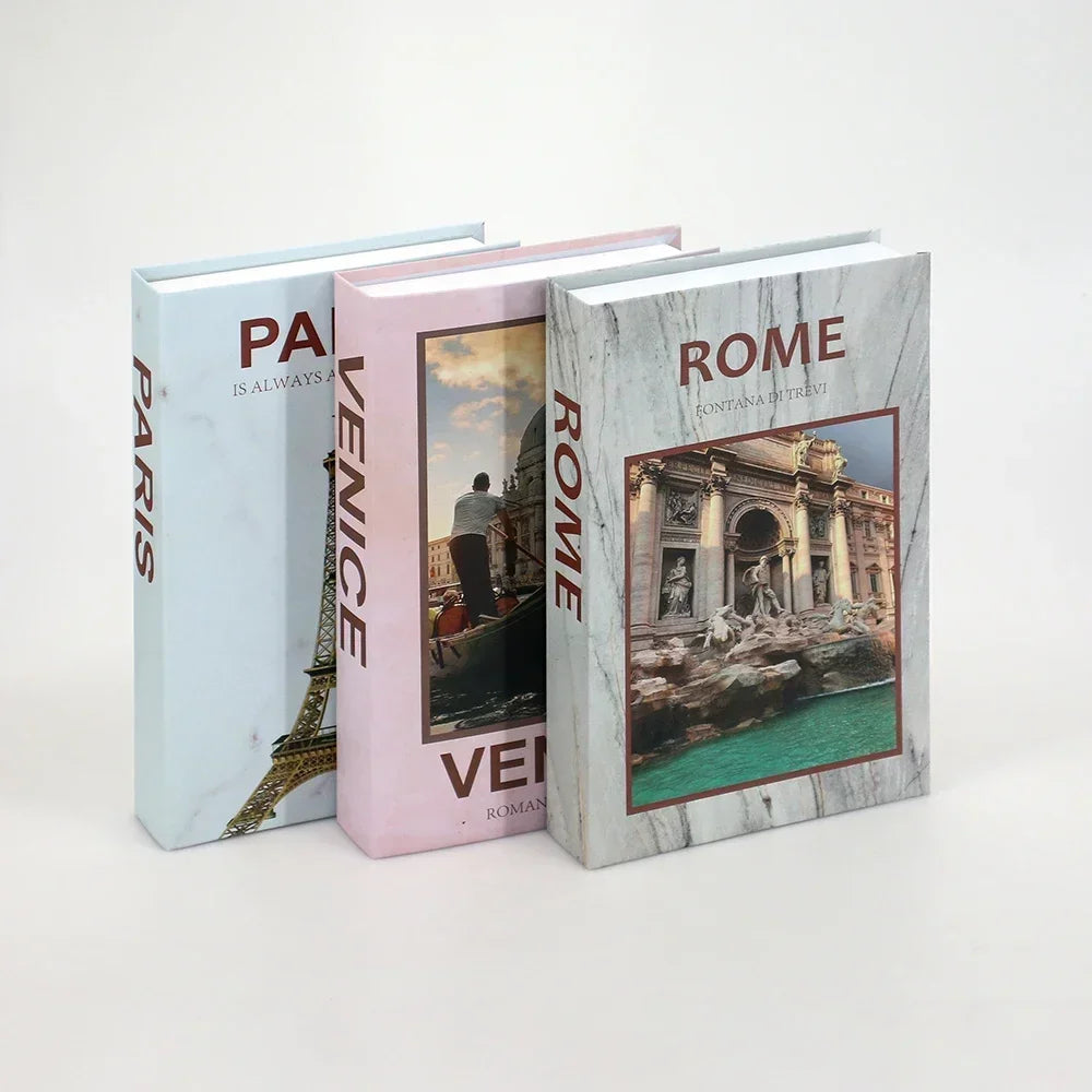 3Pcs Foldable Fashion Fake Books Living Room Decoration Designer Books Coffee Table Ornaments Club Hotel Room Villa Prop Books Beauty World Shop